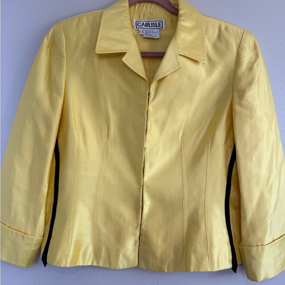 Carlisle Dark Yellow 100% silk Women's Blazer